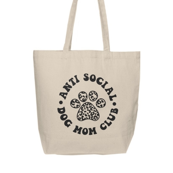 Anti Social Dog Mom Club Custom Tote Bag - Picture 2 of 3